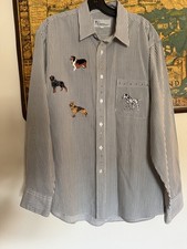 Camisa a Rayas Raza de Perro Mili Designs Talla L Apliques para Perros Cristales Abotonados