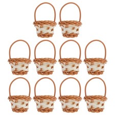 10Pcs Mini Baskets Rattan Woven Baskets Home Decors Candy Cookies Woven Basket