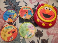 2004 SESAME STREET ELMO WORKSHOP MUSIC TOY CD PLAYER SINGING 24-SONGS  4 CD's