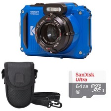 Kodak PIXPRO WPZ2 Digital Camera Blue  Case  64GB Basic Kit