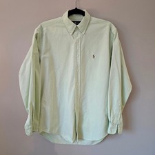 Ralph Lauren Yarmouth Mint Green Oxford Shirt Mens 15.5 34/35 Cotton Button Down