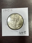 1943 S LIBERTY WALKING SILVER HALF HIGH GRADE