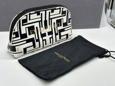 Emilio Pucci Eyeglass Case Semi Hard Shell Black White Synthetic Leather