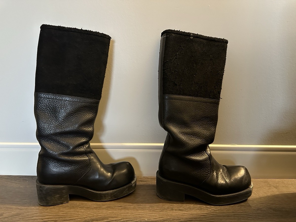 マルタンマルジェラ　mm6 サイハイブーツ　ニーハイブーツ　黒 MM6 MAISON MARGIELA Black Biker Tall Boots | eBay