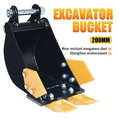 200mm Narrow Trenching Tooth Bucket Attachment For Mini Excavators Mini Digger