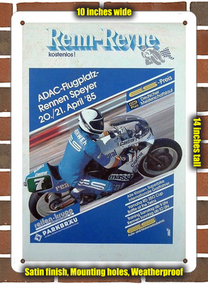 Metal Sign - 1985 Speyer Airfield Racing Program - 10x14 inches