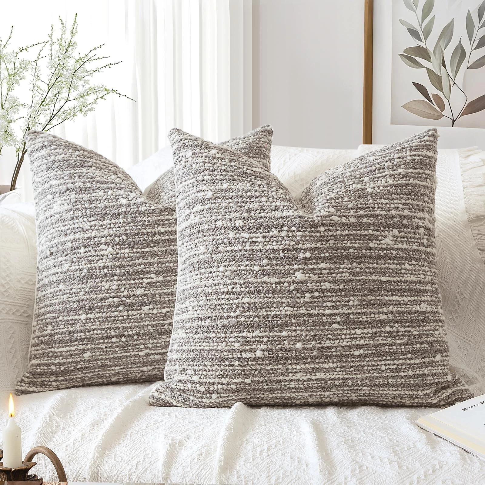Artscope Throw Pillow Cover 20x20 Inch Set of 2 Super Thick Pillow Cover Deco...