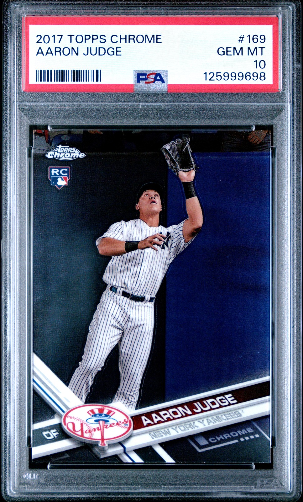 2017 TOPPS CHROME #169 AARON JUDGE PSA 10