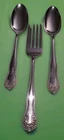 Lot of 2 antique Gorham Lancaster sterling silver tablespoons & 1 cold meat fork