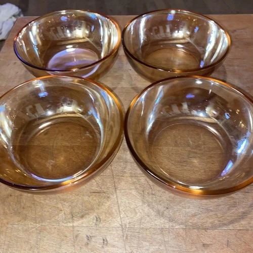 Set of 4 Vintage Carnival Depression Glass Orange Bowls