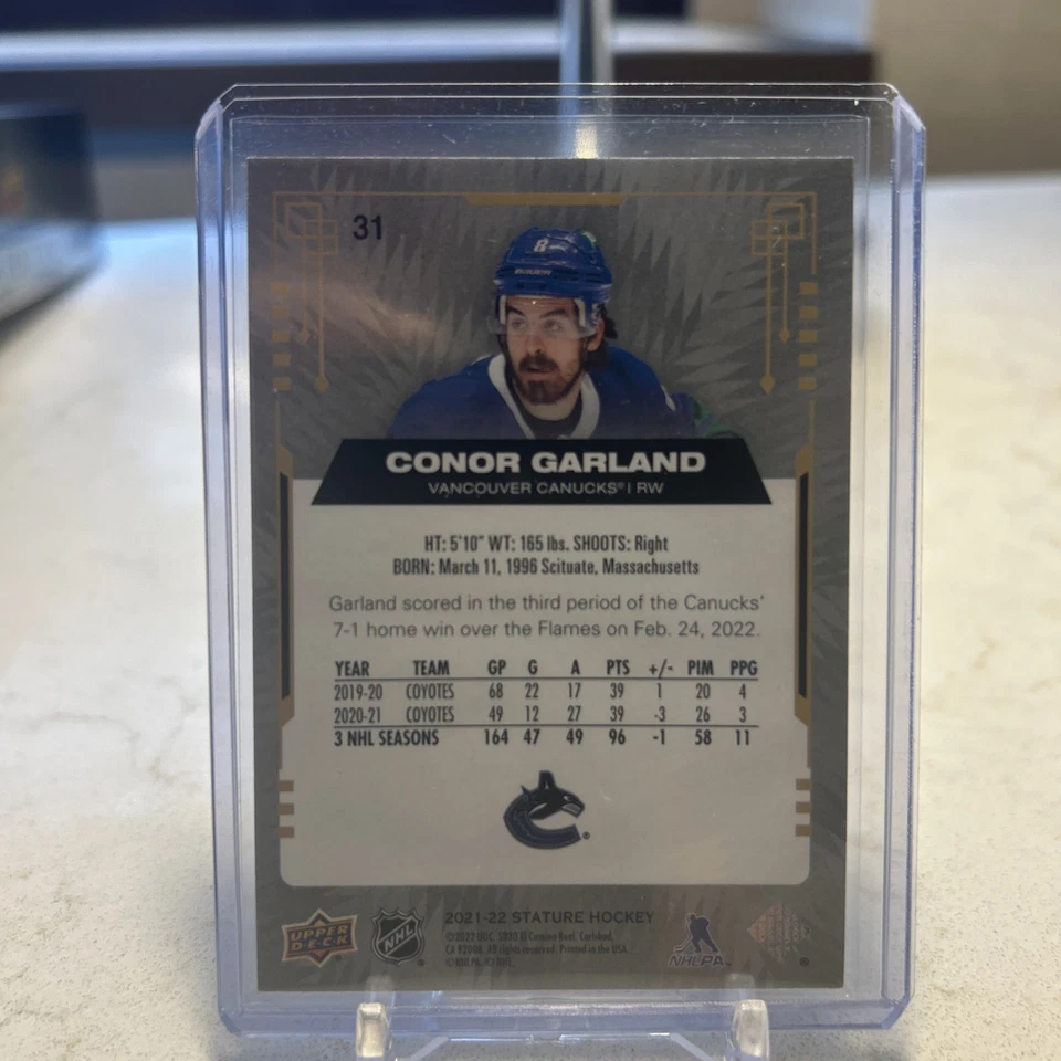 2021-22 Upper Deck Stature - Conor Garland #31 - Image 2 of 2