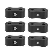 3/16 Brake Tubing Separator Clamps Black Aluminum Truck Hose Clamp Set of 6PCS