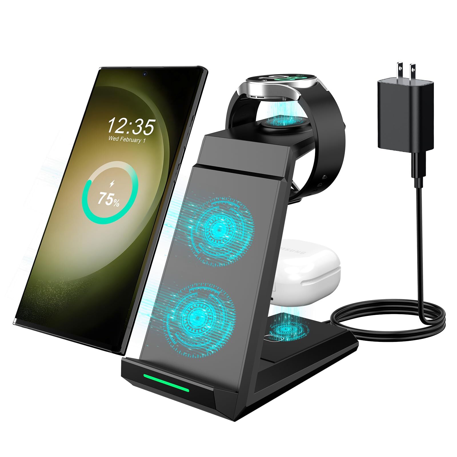Samsung 3-in-1 Wireless Charging Station for Phone Watch Earbuds