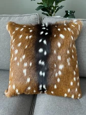 Axis Deer Pillow Case Size: 18"X18" Axis Deer Leather Pillow Cover CowhidesUSA