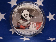 2014 China Panda BU 1oz .999 Fine Solid Silver Bullion Collectors coin + Capsule