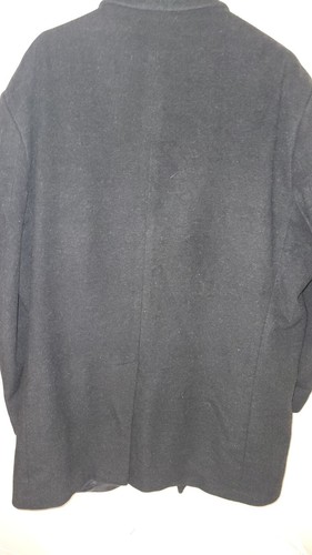 Geoffrey Beene 52L Black Wool Nylon Coat L Sleeve Single Breasted 42 L 30 Acro - Picture 10 of 19