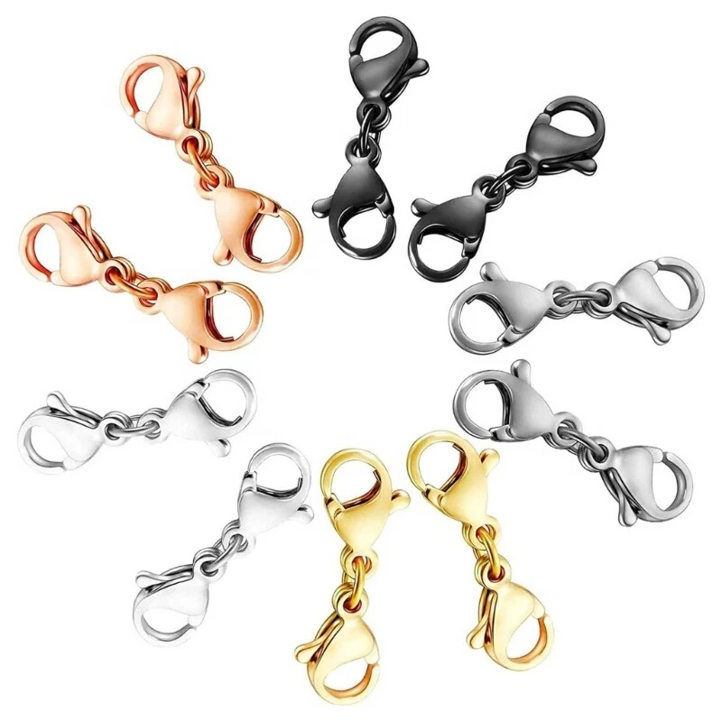 8 Pcs Double End Lobster Clasp Necklace Shortener Clasp Bracelet Extension Clasp