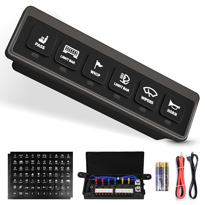 6 Gang Wireless Switch Panel Box For LED Light Bar Power Circuit Remote Control