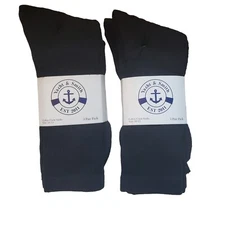 Yacht & Smith 12 Pair Black Cotton Crew Socks Men's 10-13 Classic 