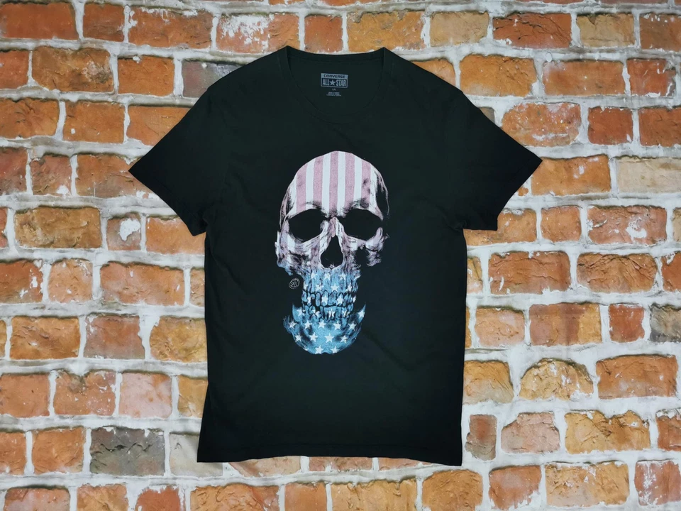 *CONVERSE ALL STAR USA VINTAGE T SHIRT*CHUCK TAYLOR*TOTENSCHÄDEL*GR: L*TIP TOP - Bild 1 von 4