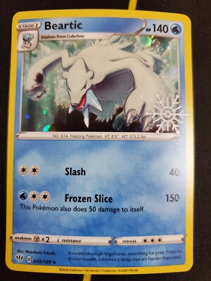 beartic pokemon card value 2022 (027/108) This attack does 50 damage for each heads Pokemon TCG: Brilliant Stars Beartic