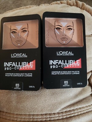 Lot of 2 Loreal Infallible Pro-Contour Contour & Highlight Palette 815 Deep NEW