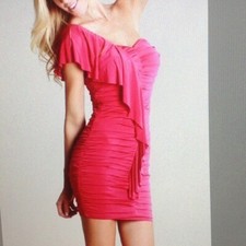 New Magenta Pink Tiered Ruffle Dress by Nikibiki Small Medium or Large