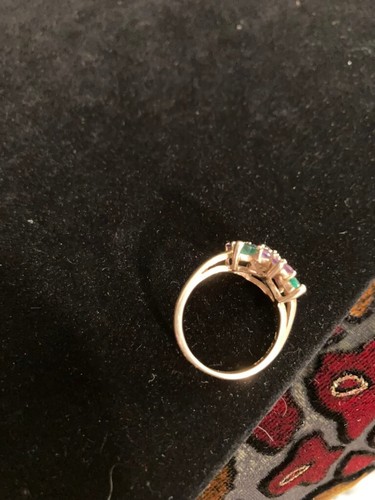 Faberge for Franklin Mint: Violets in the Snow Ring - 14k Yellow Gold, Size 7 - Picture 7 of 10