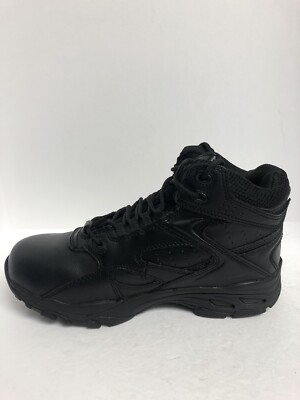 Thorogood Men’s Mid Cut Slip Resisting Black Boots, Size 8W THOROGOOD SHOES, Men main image 4