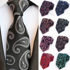 Men's Paisley Floral Jacquard 8CM Wide Neck Tie Party Wedding Formal Necktie