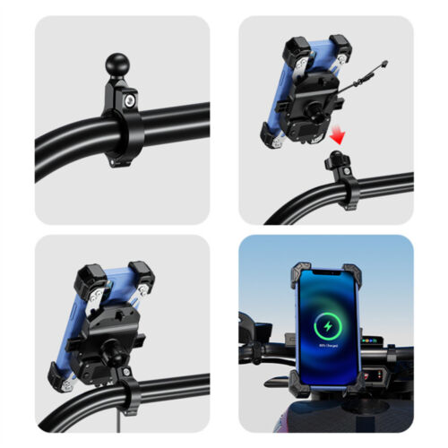 15W 360° Qi Handy Halterung Motorrad Halter mit Induktive Ladefunktion universal - Bild 10 von 16