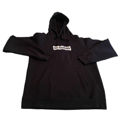 I m Human Hoodie Adult Medium Black Sweatshirt Pullover Sweater Workout Exercise