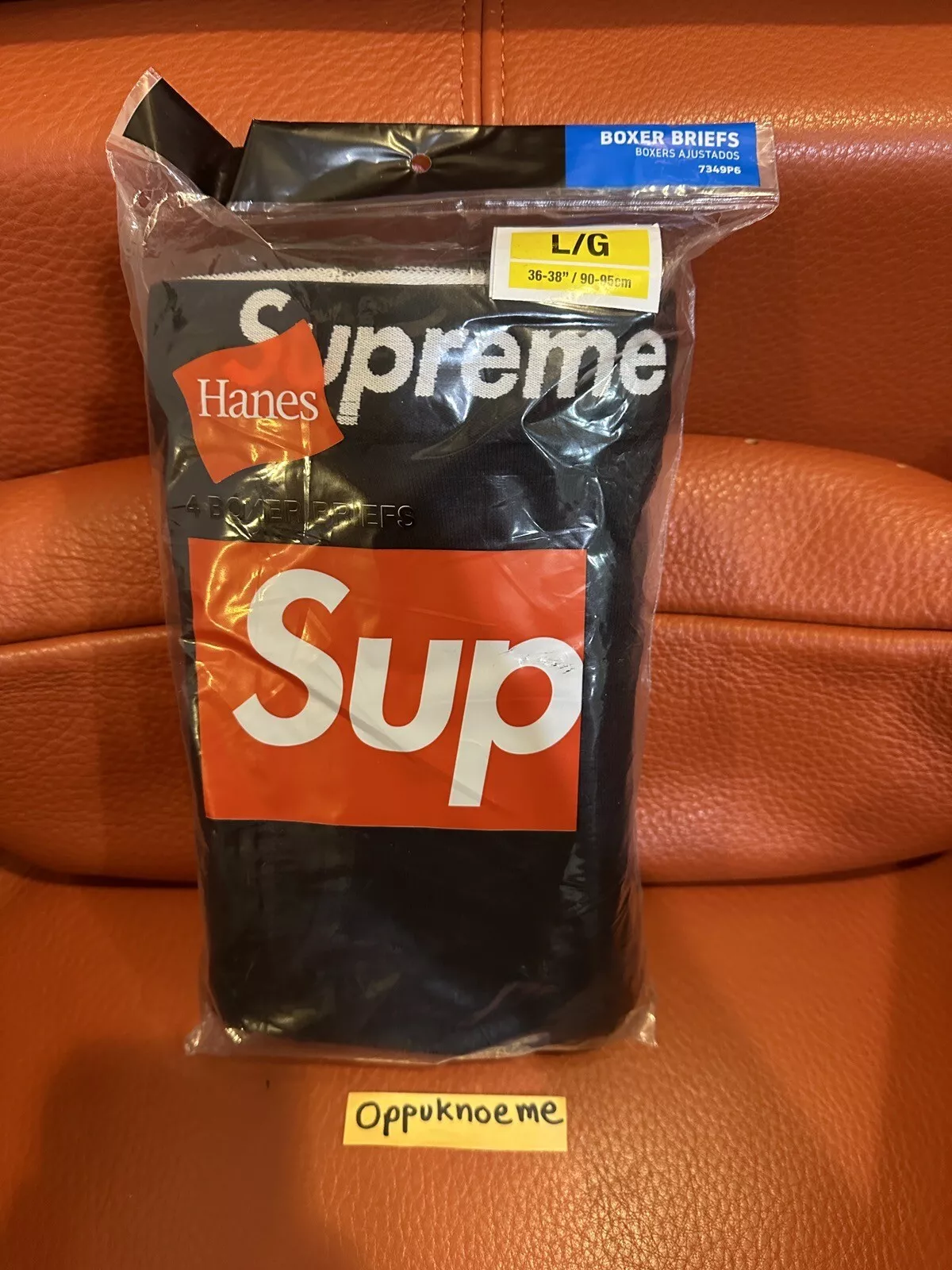 Sous vêtements noirs authentiques Supreme / Hanes Boxer slips (pack de 4) GRANDS 36 38 neufs