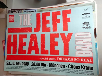 Plakat Jeff Healey Band 1989 Dreams so real Concert Original DIN A1 TOP!