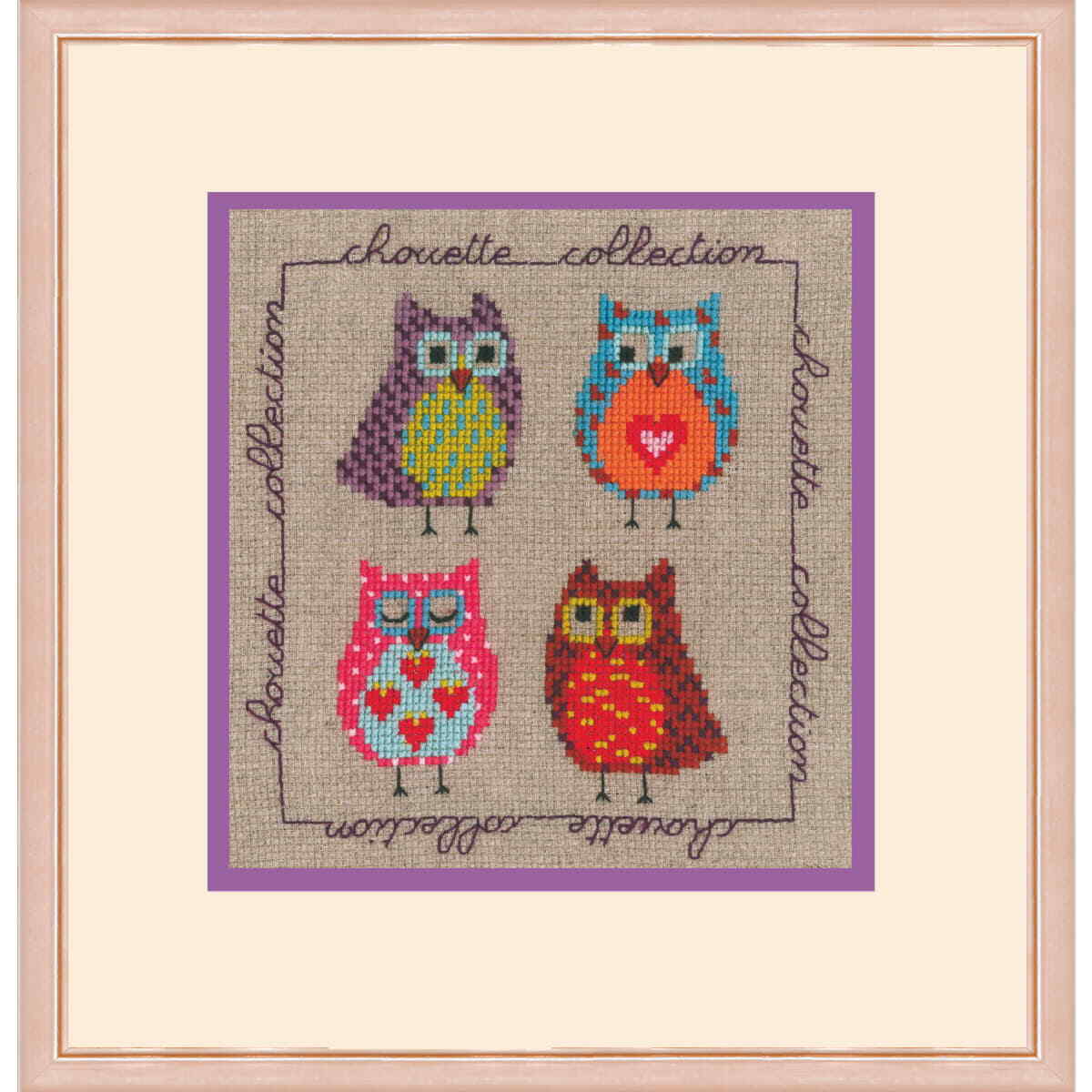 Le Bonheur des Dames counted cross stitch kit ""Miniature Owl Collection"", 12,5x1