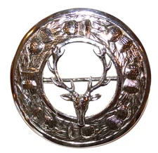 BRITISH MILITARY CAP BADGES, Seaforth Highlanders Chromed Piper's Brooch