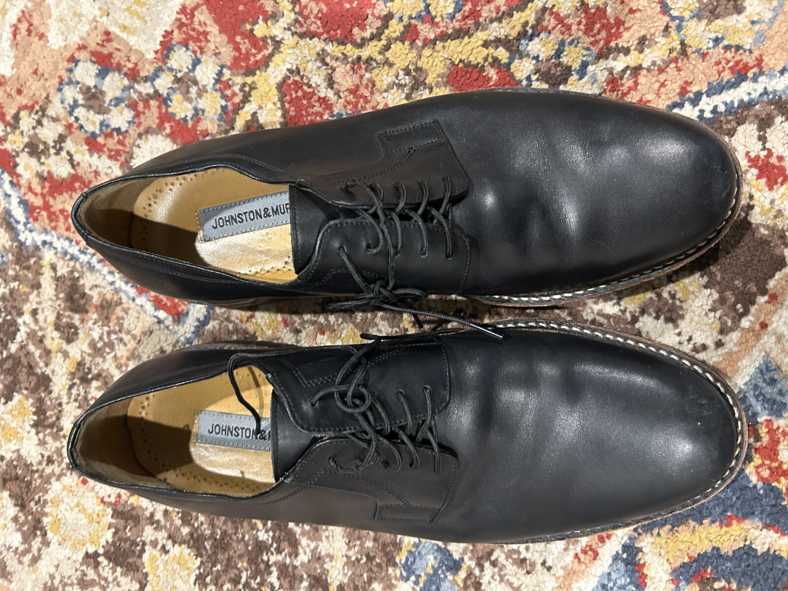 SAOLA SCARPE UOMO JOHNSTON & MURPHY PUNTA LISCIA 11 5 M PELLE NERA