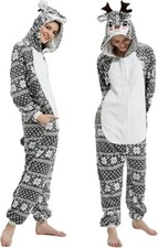 Unisex Reindeer Adult Costume Men Women Deer Animal Party Jumpsuit Medium NEW 