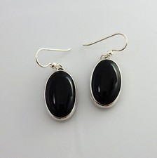 Genuine Handmade Southwestern .925 Sterling Silver Black Onyx Dangle Earrings