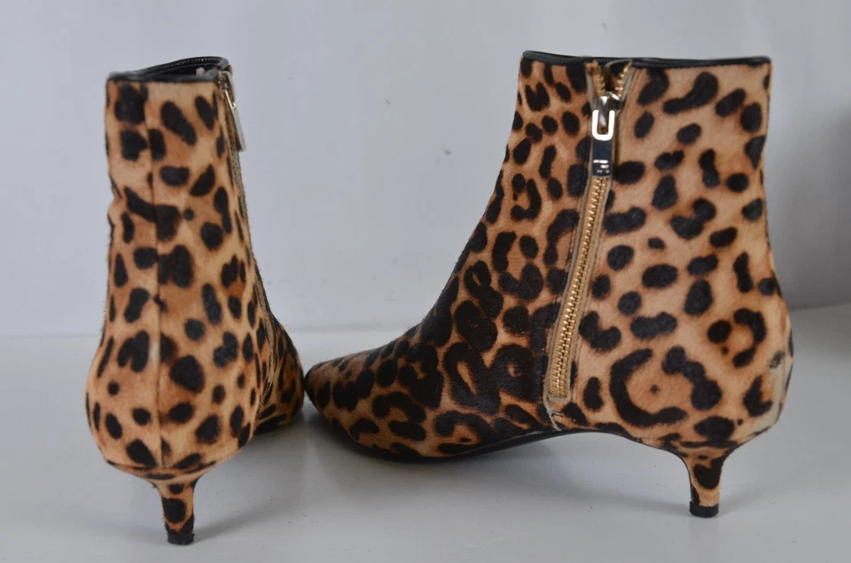 Taryn Rose Women's Ankle Boots Size 37.5 Kitten Heel Nora 7.5 US Leopard Print - Image 2 of 4