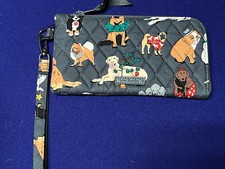 Vera Bradley Holiday Dogs Gray RFID Tech Wristlet Wallet 2021 Collection PICK 1