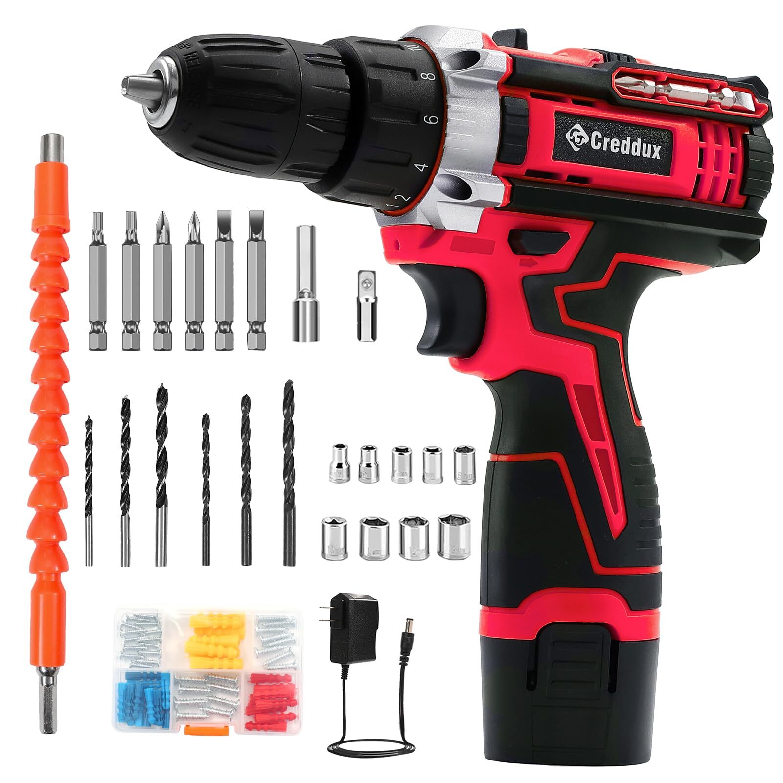Creddux 84pcs Cordless Drill Set Creddux Power Drill Cordless Set Variable Sp...