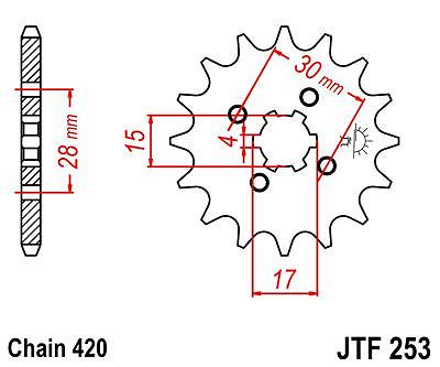 JT- Antriebsritzel vorne JTF253 14t passend für Honda C70 Z2,ZZ,C 80-82 - Bild 2 von 3