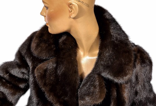 With Coat Fur Soft Real S Mantle New Mink M Brown Visone Wonderful Dark Lining ww0Yvq