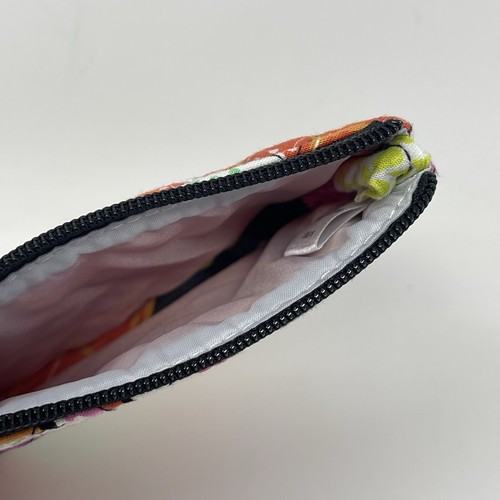 Vera Bradley Zip Coin Wallet Pouch Purse Mini Orange Black Quilted 5 X 4 - Picture 5 of 8