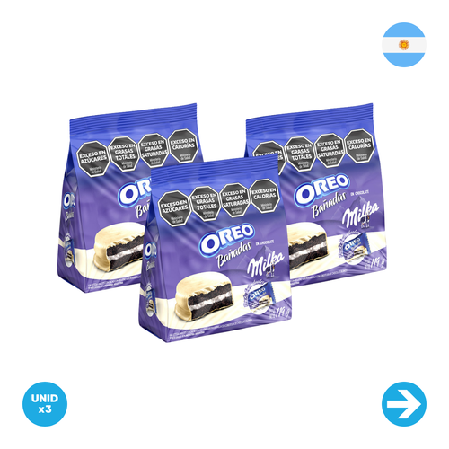 Mondelez - Galletita Oreo Bañadas Con Chocolate Blanco - 119gr x 3 Unidades
