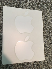 APPLE logo two 2 stickers decals white from OEM iPhones mac ipad 
