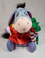 Disney Store Eeyore Plush Christmas Candy Cane Dancing Music PJs 2002 Tested
