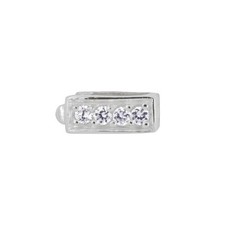 1PC Sterling Silver 2-Strand CZ Fold Over Enhancer Shortener Push Clasp 97239