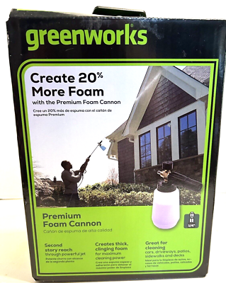 #ad Greenworks 5209902 Premium Foam Cannon Pressure Washer 3700 PSI New $35.00